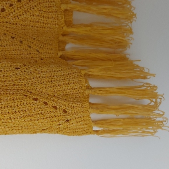 Anthropologie Pepin Knit Tank with Fringe Mustard Yellow Size Medium - Picture 5 of 7